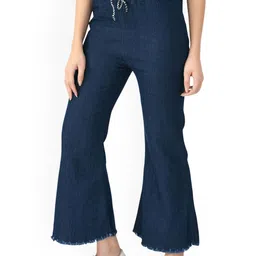 NEUNK Women Comfort Flared Mid-Rise Stretchable Cotton Jeans-image-87
