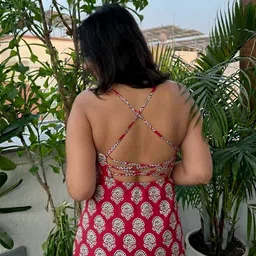 linaasha Women Block Print Pure Cotton Straight Kurta image 2