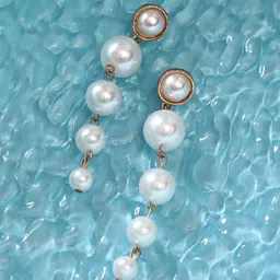 SOHI Gold-Plated Pearls Studded Contemporary The Regal-Globule Drop Earrings-picture-34