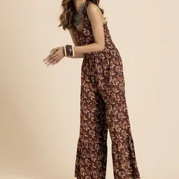 Moomaya Halter Neck Printed Basic Jumpsuit image 4