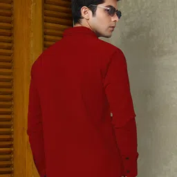 Metronaut Men Regular Fit Colourblocked Chest Pocket Spread Collar Long Sleeve Shirt image 3