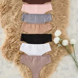Trendyol Women Pack Of 7 Mid Rise Basic Briefs image 1