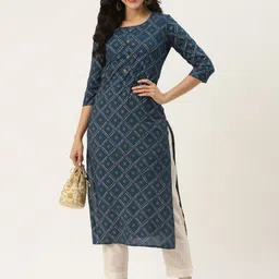 HISHAM Women Bandhani Mirror Work Straight Kurta image 2