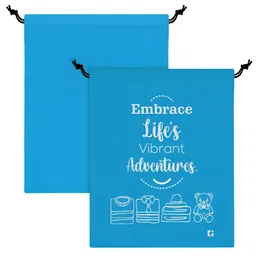 Aura Blue & White 4 Pieces Typography Printed Water Resistant Multi-Utility Organisers image 3