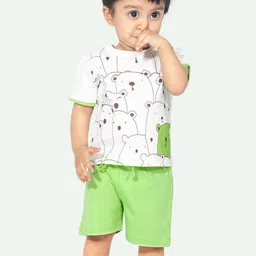 ariel Kids Printed Round Neck Pure Cotton T-shirt With Shorts-picture-17