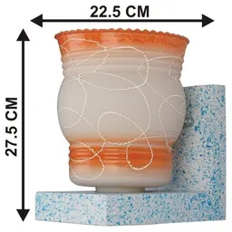 1ST TIME Orange & White Colourblocked Wood Contemporary Rectangle Shaped Wall Lamp image 2