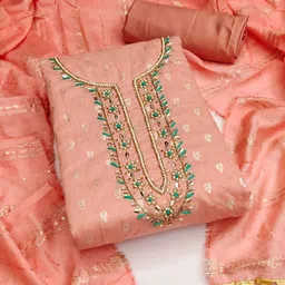 Panzora Embellished Unstitched Dress Material-picture-42