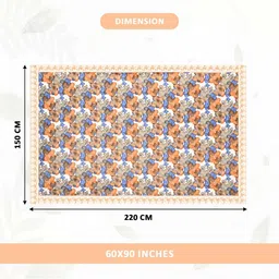 RUBOXA White Floral Plastic 6-Seater Table Cover image 4