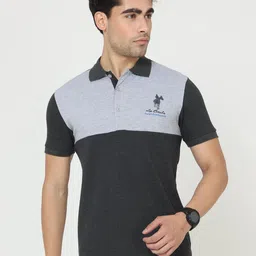 Masculino Latino Colourblocked Polo Collar Short Sleeves Cotton T-shirt-picture-37