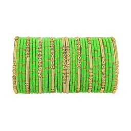 LLL FASHION Beige Glass Artificial Stones Bangle-picture-34
