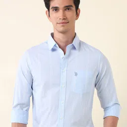 U.S. Polo Assn. Men Tailored Fit Opaque Striped Casual Shirt-picture-38