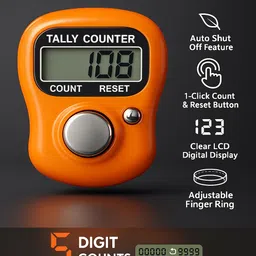 velmi Electronic Finger Counter for Chanting, Meditation and Scorekeeping Digital Tally Counter image 2