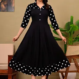 DARGU Women Black Printed Viscose Rayon Peplum Kurta-picture-36