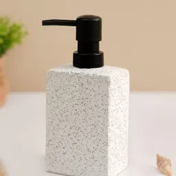 MARKET99 Off White Rough Stone Ceramic Soap Dispenser image 2