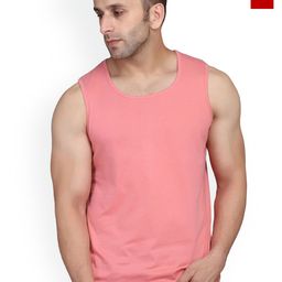 SLOWLORIS Pack Of 2 Round Neck Sleeveless Bio-Washed Cotton Gym Vests-picture-6