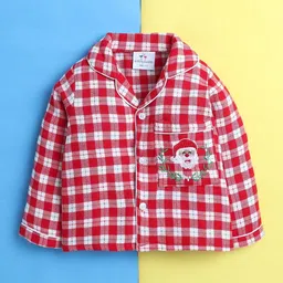 Knitting Doodles Unisex Kids Checked Night suit image 3