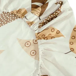 Myntra Elegant Homes Cream & Beige Printed Fitted 300 TC King Bedsheet Set-2.50 m x 2.25 m image 5