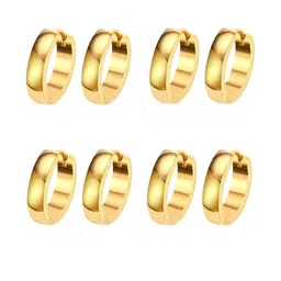 shobhram Unisex Gold Earrings-image-3