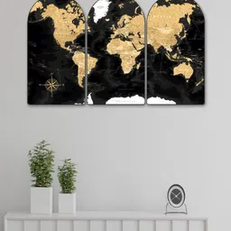 SAF Black Set of 3 Piece MDF Other Wall Paintings-picture-15