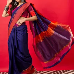 Saree mall Silk Blend Designer Taant Sarees image 5