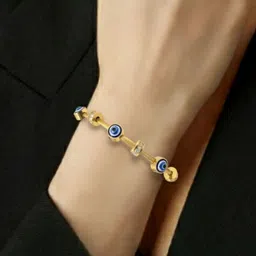 RKB Sales Women Cubic Zirconia Gold-Plated Cuff Bracelet image 3