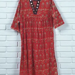 PRETANSHAH Women Floral Colourblocked Block Print Handloom Kurta-picture-44