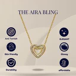 The Aira Bling Gold Stainless Steel Necklace image 3