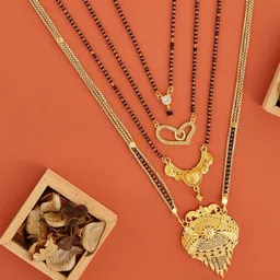 Bhanu diam Gold-Plated Brass Mangalsutra-picture-10