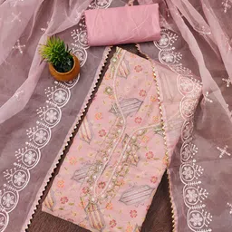 BlissFlair Organza Unstitched Dress Material-picture-15