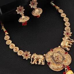Anouk Gold-Plated Copper Artificial Stones and Beads Jewellery Set-picture-15