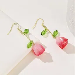 Palli Creation Gold Plated Floral Drop Earrings-picture-24