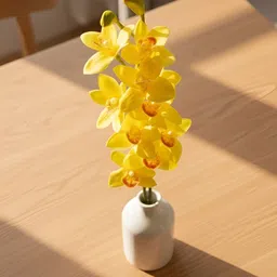 ARTSY Yellow Orchid Artificial Flower image 2