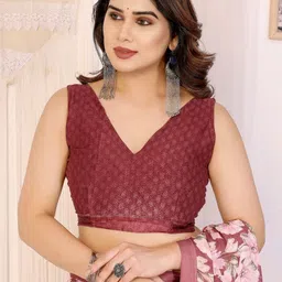 Civamee Floral Printed Zari Saree image 3