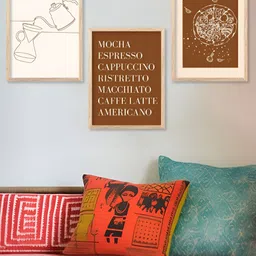 Kotart Brown & White 3 Pieces Wooden Abstract Restaurant Painting Wall Arts-picture-17