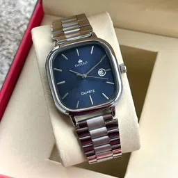 EMPERO Unisex Dial & Stainless Steel Straps Analogue Watch EAB222 Dark Blue Dial Date-picture-13