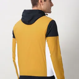 Peter England Casuals Men Hooded Colourblocked Bomber Jacket image 3