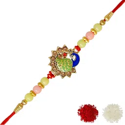 MEIRA JEWELLERY 3-Pcs Rakhi With Roli Chawal & Greeting Card-picture-25