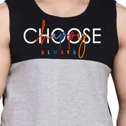 SLOWLORIS Pack Of 2 Printed Combed Cotton Gym Vests VSL26 CMB(CHS BLACKGREY)(GYM RED) image 5