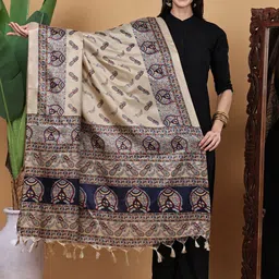 LOOM LEGACY Ethnic Motifs Printed Fringed Dupatta-picture-14