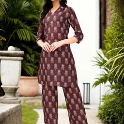 Anouk Floral Printed Shirt Collar Tunic And Palazzo-image-76