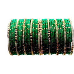 Shasmi Set Of 34 Stone Studded Glass Bangle image 3