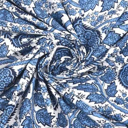 CLOTHOLOGY Blue & Grey Floral 180 TC King Bedsheet with 2 Pillow Covers image 3