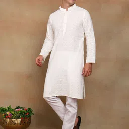 SWAGG INDIA Men Ethnic Motifs Printed Daily Straight Kurta image 3