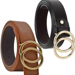 sunshopping Women Formal Black, Brown Synthetic Belt-picture-20