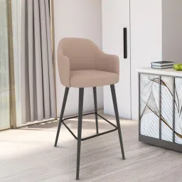 cozy home decor Ella Modern Bar Chair with Black Legs in Beige Colour image 1
