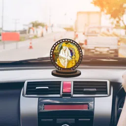 ar creative Om Sai Nath Car Dashboard Idol, God Statue For Car, Home, Office Decorative Showpiece - 7.62 cm image 2