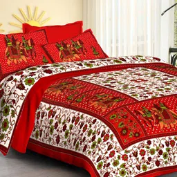 krismartelite Cotton King Flat 282 TC Jaipuri Prints Bedsheet-picture-38