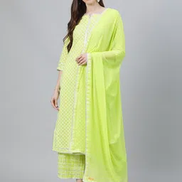 libas Women Cotton Blend Kurta Palazzo Set image 5