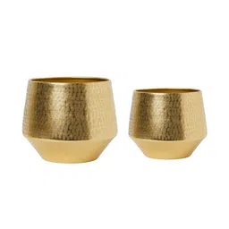ecofynd Gold Metal Eion Desk Planter (Set Of 2) image 4