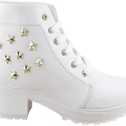 evoltar High Ankle Synthetic Leather Heeled Boots For girls Boots For Women image 4